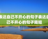 表达自己不开心的句子表达自己不开心的句子简短