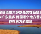 家暴离婚大多数是男性施暴其中广东最多 我国哪个地方普遍存在男方的家暴