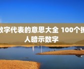数字代表的意思大全 100个撩人暗示数字 