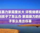 在暴力家庭里长大 坏情绪感染到孩子了怎么办 家庭暴力的孩子怎么走出伤害