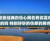 这些经典的伤心网名有你喜欢的吗 特别好听的伤感的网名