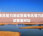 韦氏智力测试答案韦氏智力测试答案对比