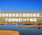 男领导喜欢你又避嫌的表现 上下级暧昧的10个表现 