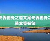夫妻相处之道文案夫妻相处之道文案短句