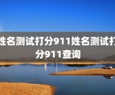 姓名测试打分911姓名测试打分911查询