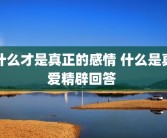 什么才是真正的感情 什么是真爱精辟回答 