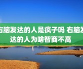 右脑发达的人是疯子吗 右脑发达的人为啥智商不高 