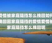 爱情被家庭阻挡怎么挽回如何挽回因家庭阻挡的爱情爱情被家庭阻挡怎么挽回呢