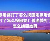 被老婆打了怎么挽回她被老婆打了怎么挽回她？被老婆打了怎么挽回她呢