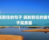 骂前任的句子 讽刺前任的狠句子高质量 