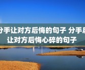 分手让对方后悔的句子 分手后让对方后悔心碎的句子 