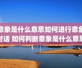 意象是什么意思如何进行意象对话 如何判断意象是什么意思