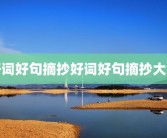 好词好句摘抄好词好句摘抄大全