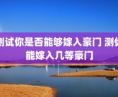 测试你是否能够嫁入豪门 测你能嫁入几等豪门