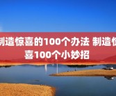 制造惊喜的100个办法 制造惊喜100个小妙招 