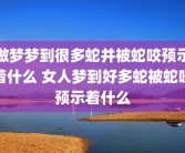 做梦梦到很多蛇并被蛇咬预示着什么 女人梦到好多蛇被蛇咬预示着什么