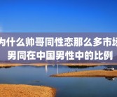 为什么帅哥同性恋那么多市场 男同在中国男性中的比例