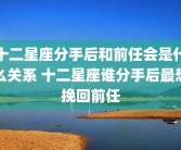 十二星座分手后和前任会是什么关系 十二星座谁分手后最想挽回前任