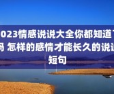 2023情感说说大全你都知道了吗 怎样的感情才能长久的说说短句