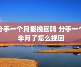分手一个月能挽回吗 分手一个半月了怎么挽回