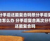 分手后还能复合吗想分手后复合怎么办 分手后复合再次分手还能复合吗