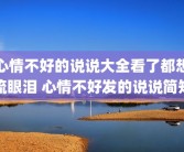 心情不好的说说大全看了都想流眼泪 心情不好发的说说简短