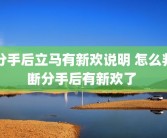 分手后立马有新欢说明 怎么判断分手后有新欢了 