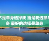 不是单身选择我 而是我选择单身 最好的选择是单身