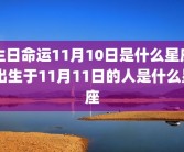 生日命运11月10日是什么星座 出生于11月11日的人是什么星座