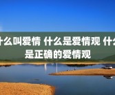什么叫爱情 什么是爱情观 什么是正确的爱情观