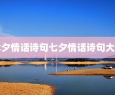 七夕情话诗句七夕情话诗句大全