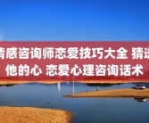情感咨询师恋爱技巧大全 猜透他的心 恋爱心理咨询话术