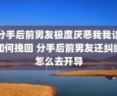 分手后前男友极度厌恶我我该如何挽回 分手后前男友还纠缠怎么去开导