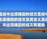 圣经中出现挽回的经文圣经中出现挽回的经文及其含义圣经中出现挽回的经文有哪些