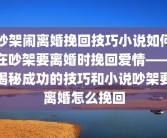 吵架闹离婚挽回技巧小说如何在吵架要离婚时挽回爱情——揭秘成功的技巧和小说吵架要离婚怎么挽回
