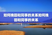 如何挽回和同事的关系如何挽回和同事的关系