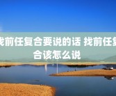 找前任复合要说的话 找前任复合该怎么说 