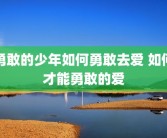 勇敢的少年如何勇敢去爱 如何才能勇敢的爱