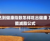 达到健康指数怎样吃出健康 万能减脂公式