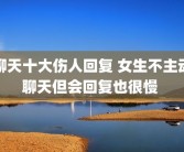 聊天十大伤人回复 女生不主动聊天但会回复也很慢 