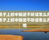孩子上初中叛逆不听话怎么办孩子上初中叛逆不听话怎么办呢