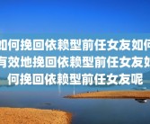 如何挽回依赖型前任女友如何有效地挽回依赖型前任女友如何挽回依赖型前任女友呢
