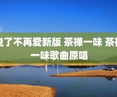 说了不再爱新版 茶禅一味 茶禅一味歌曲原唱