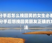 分手后怎么挽回男的女生必看 分手后想挽回男朋友正确的方法