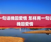 一句话挽回爱情 怎样用一句话挽回爱情 