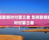 最聪明对付第三者 怎样聪明的对付第三者 
