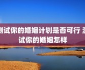 测试你的婚姻计划是否可行 测试你的婚姻怎样