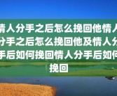 情人分手之后怎么挽回他情人分手之后怎么挽回他及情人分手后如何挽回情人分手后如何挽回