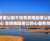 爱老公却不知怎样挽回老公的心 怎样挽回老公的心最有效