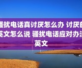 骚扰电话真讨厌怎么办 讨厌的英文怎么说 骚扰电话应对办法英文